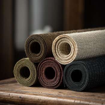 Пътека за маса — лен (65%), ацетатно влакно (35%), зен вдъхновен японски стил, едноцветен модел