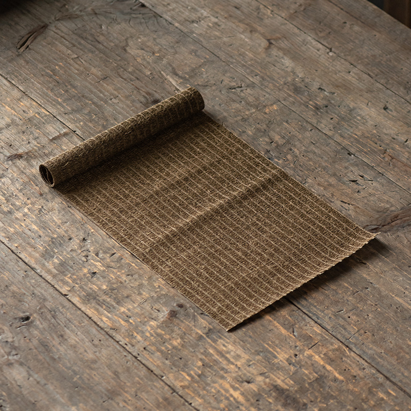 Пътека за маса — лен (65%), ацетатно влакно (35%), зен вдъхновен японски стил, едноцветен модел