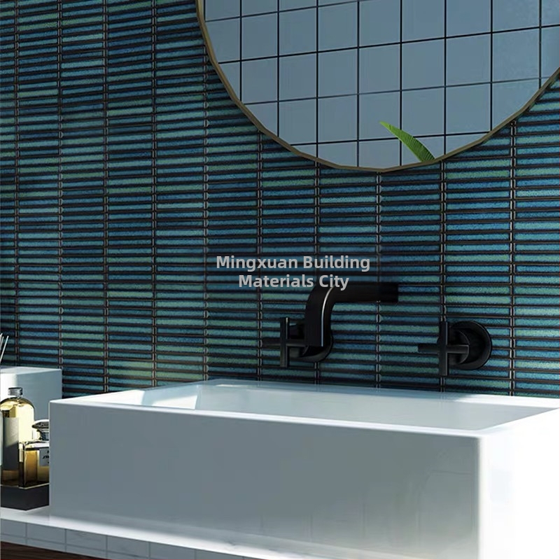 Интериорна стенна мозайка лента, прост и модерен стил, поликристален микропорошък, водопоглъщане ≤0,5%, монтажна услуга налична