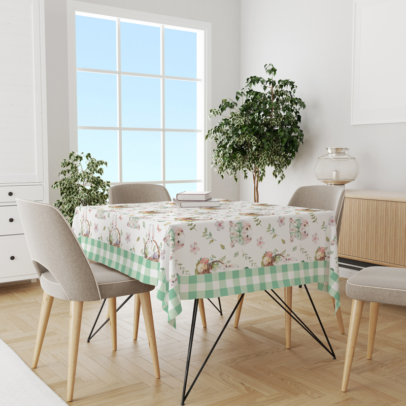 Húsvéti asztalterítő, poliészter, téglalap alakú, skandináv stílus, légáteresztő, gyűrődésálló