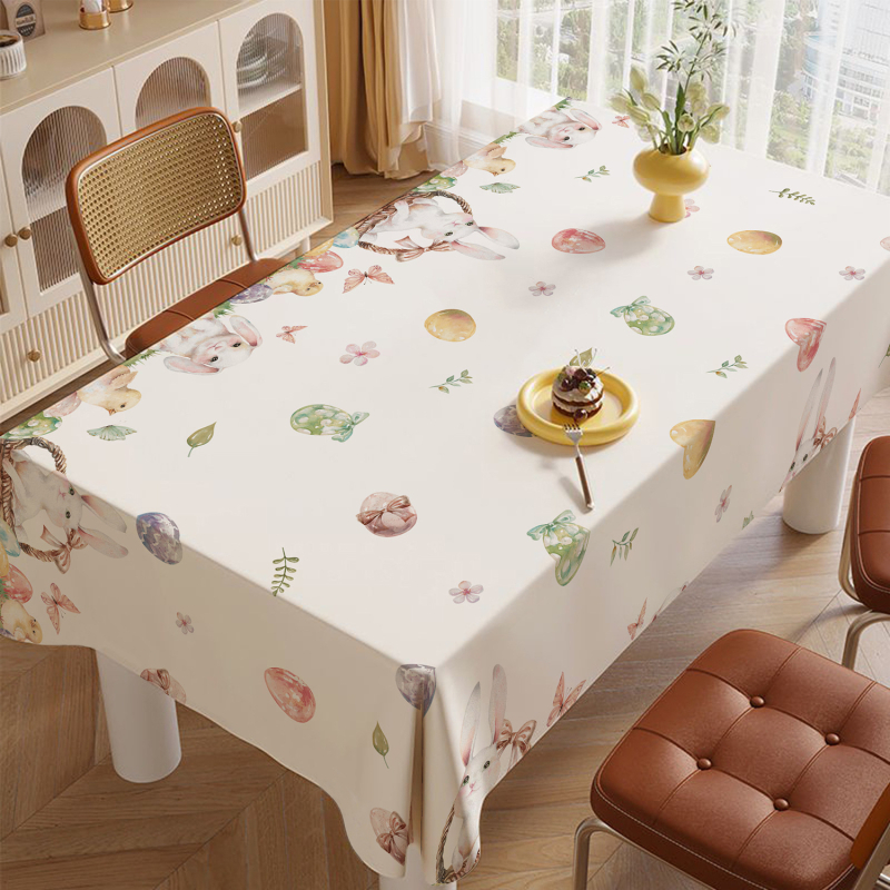 Húsvéti asztalterítő, poliészter, téglalap alakú, skandináv stílus, légáteresztő, gyűrődésálló