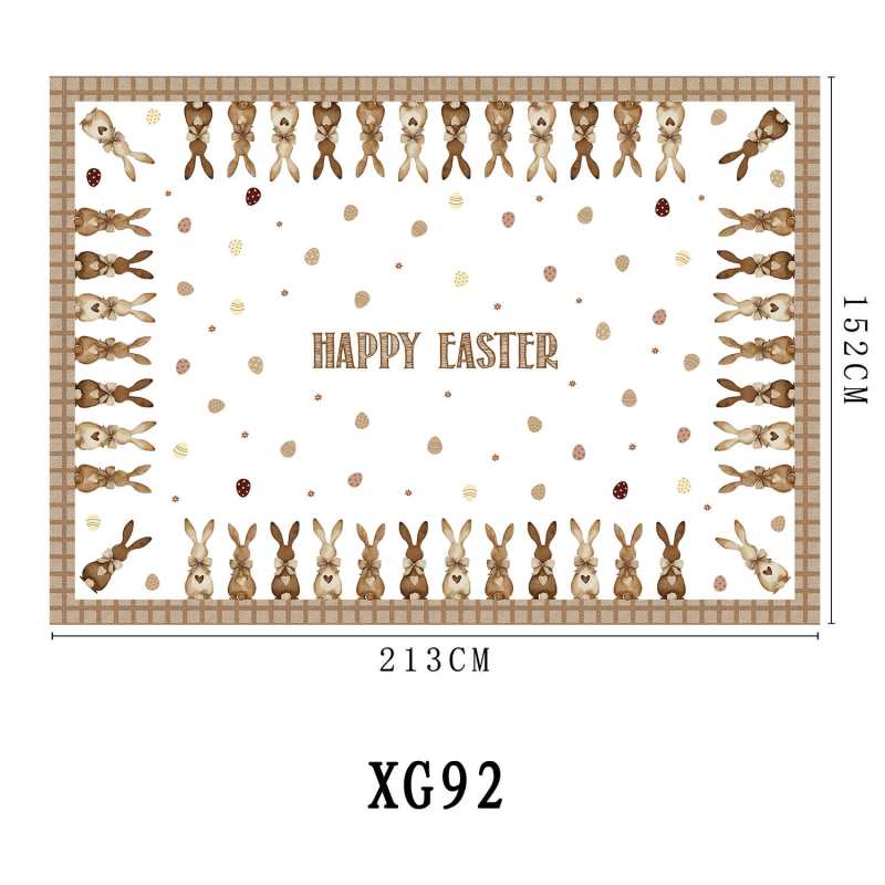 Húsvéti asztalterítő, poliészter, téglalap alakú, skandináv stílus, légáteresztő, gyűrődésálló