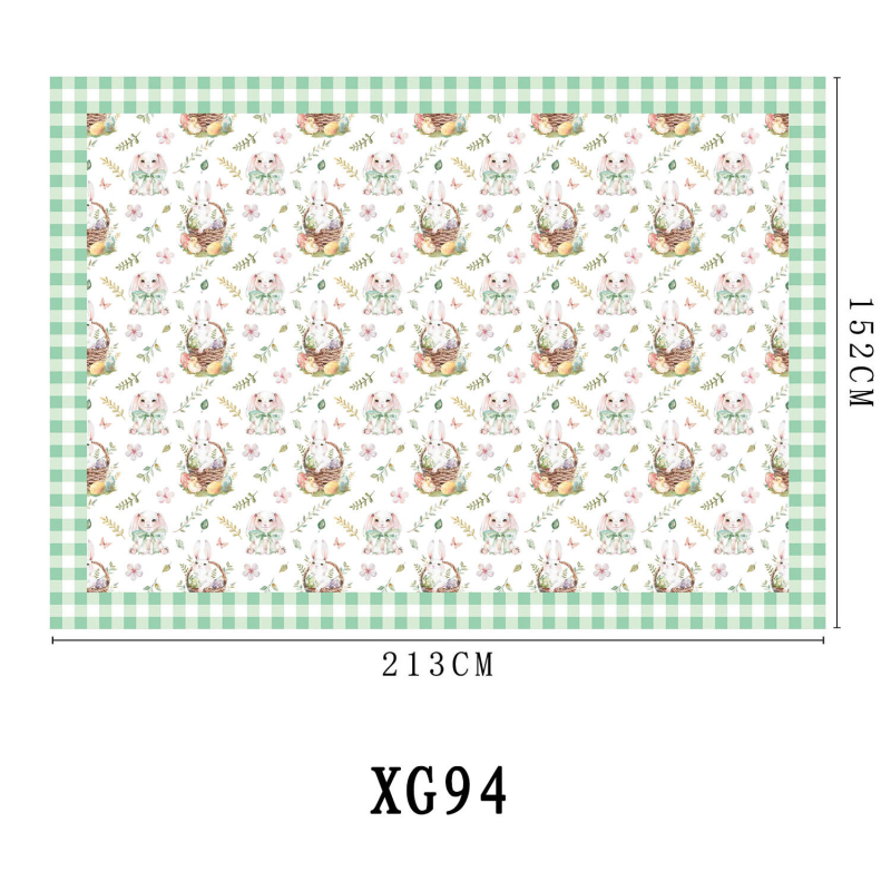 Húsvéti asztalterítő, poliészter, téglalap alakú, skandináv stílus, légáteresztő, gyűrődésálló