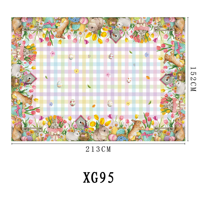 Húsvéti asztalterítő, poliészter, téglalap alakú, skandináv stílus, légáteresztő, gyűrődésálló