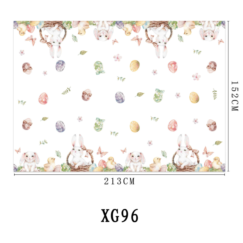 Húsvéti asztalterítő, poliészter, téglalap alakú, skandináv stílus, légáteresztő, gyűrődésálló