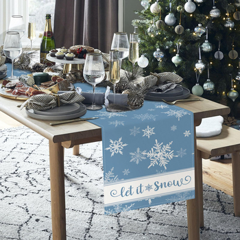 Дълга декоративна лента за маса с мотиви растения и цветя, ретро стил, полиестер, по поръчка