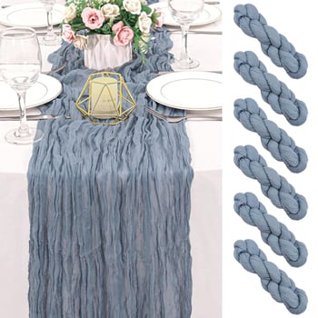 Asztalterítő futó – bohémi stílus, átlátszó voile, poliészter, egyszínű minta, ünnepi dekor, testre szabható