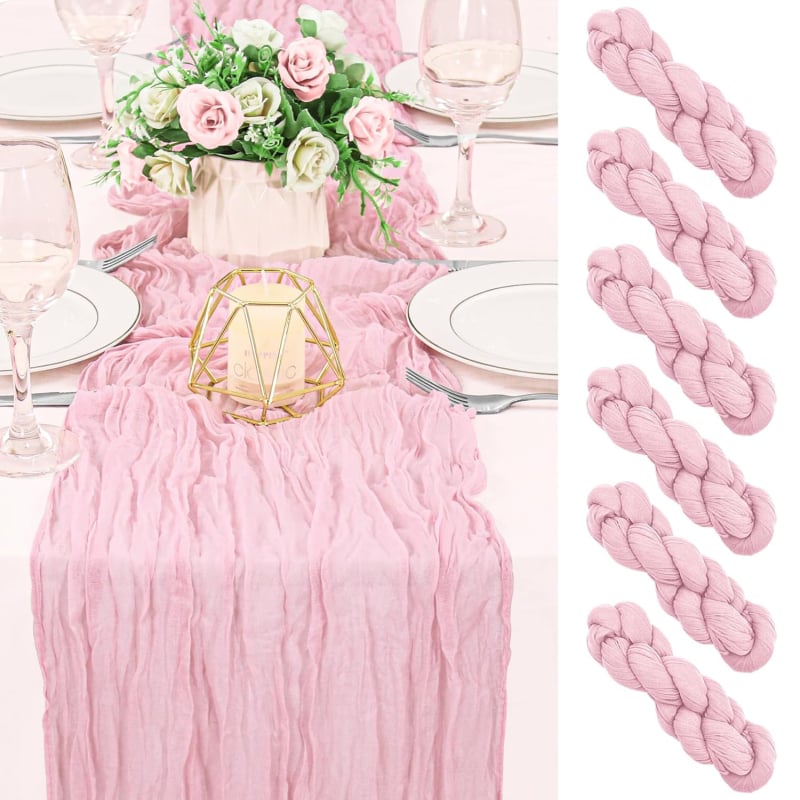 Asztalterítő futó – bohémi stílus, átlátszó voile, poliészter, egyszínű minta, ünnepi dekor, testre szabható