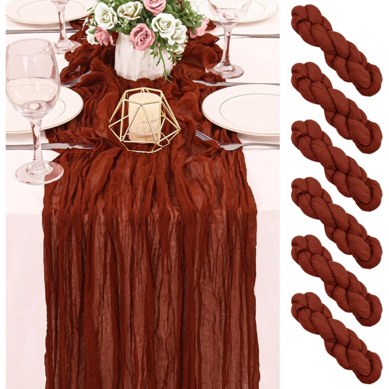 Asztalterítő futó – bohémi stílus, átlátszó voile, poliészter, egyszínű minta, ünnepi dekor, testre szabható