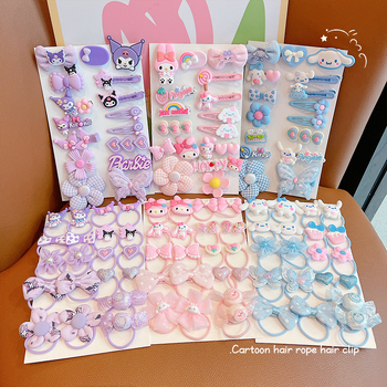 Детски фиби за коса с форма на панделка — ръчно изработени пластмасови аксесоари за коса, комплект 16 броя, серия Принцеса, за деца на възраст 3–10 години