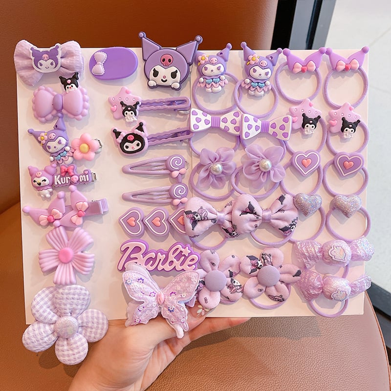 Детски фиби за коса с форма на панделка — ръчно изработени пластмасови аксесоари за коса, комплект 16 броя, серия Принцеса, за деца на възраст 3–10 години