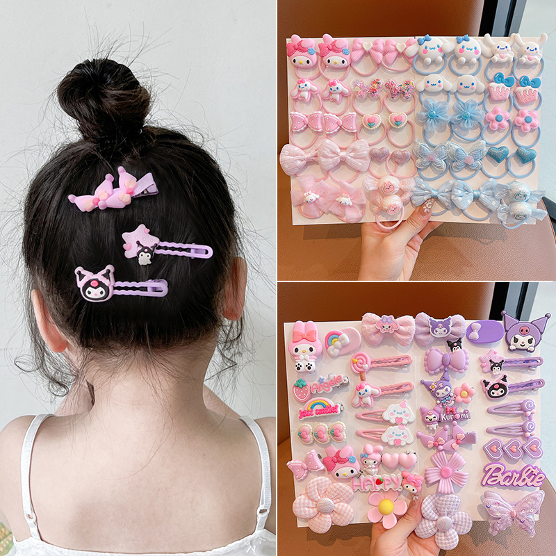 Детски фиби за коса с форма на панделка — ръчно изработени пластмасови аксесоари за коса, комплект 16 броя, серия Принцеса, за деца на възраст 3–10 години