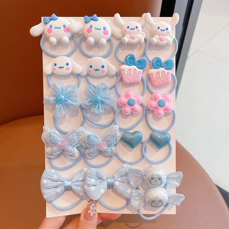 Детски фиби за коса с форма на панделка — ръчно изработени пластмасови аксесоари за коса, комплект 16 броя, серия Принцеса, за деца на възраст 3–10 години