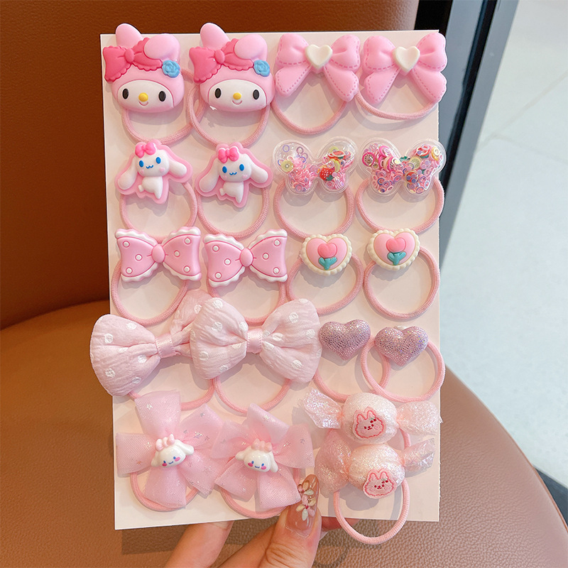 Детски фиби за коса с форма на панделка — ръчно изработени пластмасови аксесоари за коса, комплект 16 броя, серия Принцеса, за деца на възраст 3–10 години