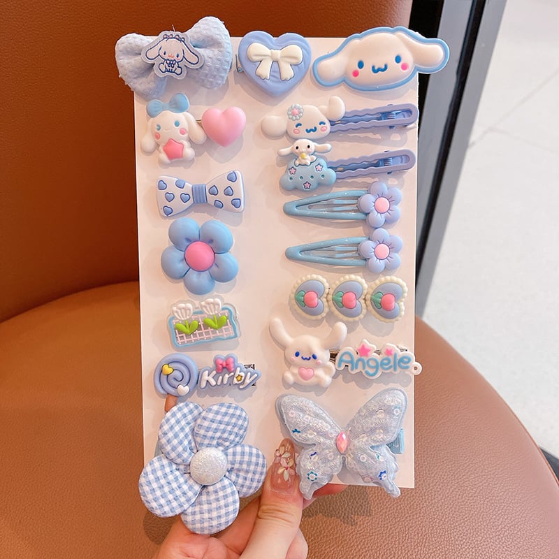 Детски фиби за коса с форма на панделка — ръчно изработени пластмасови аксесоари за коса, комплект 16 броя, серия Принцеса, за деца на възраст 3–10 години