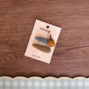 Детска фиба за коса в корейски стил, платнена, ръчна изработка, шарен модел