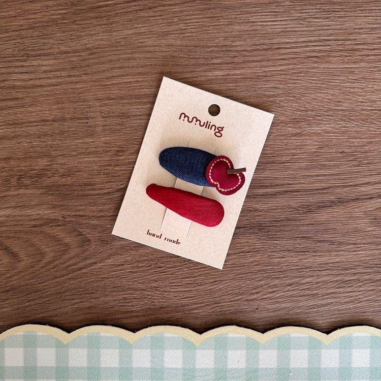 Детска фиба за коса в корейски стил, платнена, ръчна изработка, шарен модел