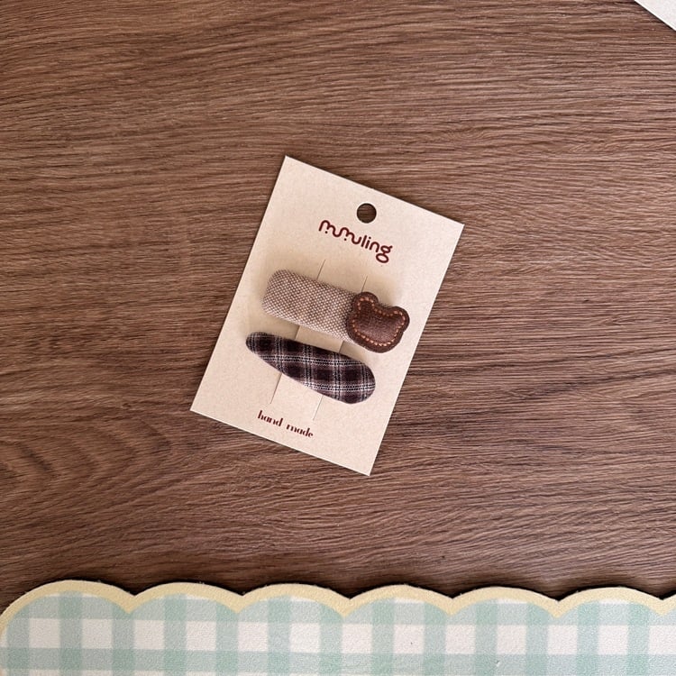 Детска фиба за коса в корейски стил, платнена, ръчна изработка, шарен модел