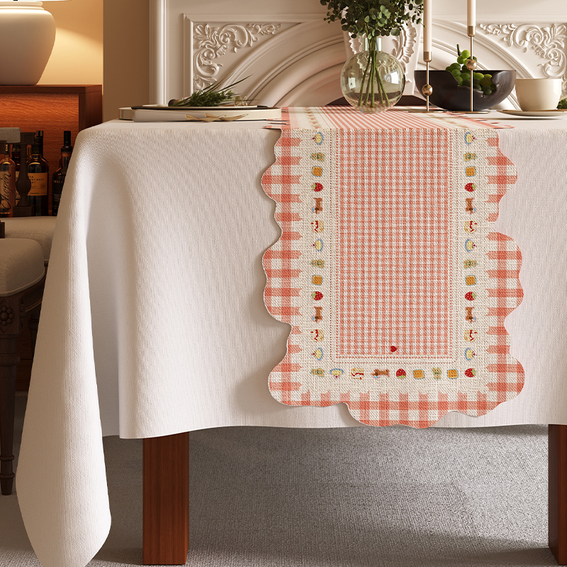 Табличка за маса с дантела, нестандартна форма, чайна подложка с карикатурен дизайн, водоустойчива, 80% полиестер / 20% памук