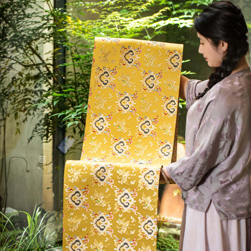 Комплект за чайна маса с модел Рюйи облачен щъркел, брокатен плат, нов китайски стил