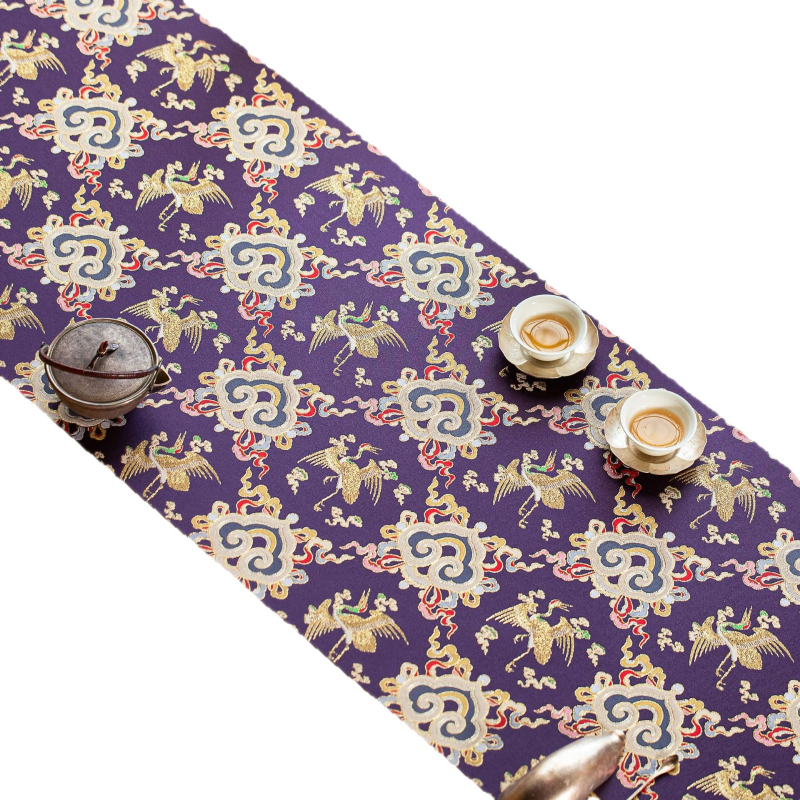 Комплект за чайна маса с модел Рюйи облачен щъркел, брокатен плат, нов китайски стил