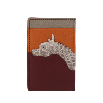Kaardikott ehtsast nahast, loomamustriga, käsitsi õmmeldud, lambanahaga vooder, kaartide hoiustamiseks