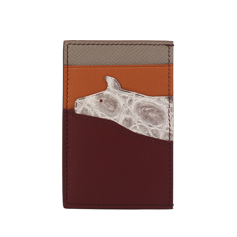 Kaardikott ehtsast nahast, loomamustriga, käsitsi õmmeldud, lambanahaga vooder, kaartide hoiustamiseks