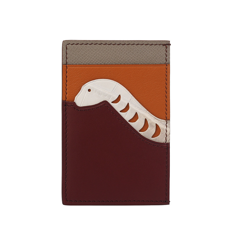 Kaardikott ehtsast nahast, loomamustriga, käsitsi õmmeldud, lambanahaga vooder, kaartide hoiustamiseks