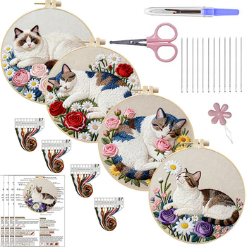 Комплект за бродиране върху плат — модерен стил, шарка цветя/трева/листа, кръстосано бродиране, друг тип бродиране, подходящ за дневна, спалня и кабинет