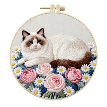 Комплект за бродиране върху плат — модерен стил, шарка цветя/трева/листа, кръстосано бродиране, друг тип бродиране, подходящ за дневна, спалня и кабинет