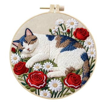 Комплект за бродиране върху плат — модерен стил, шарка цветя/трева/листа, кръстосано бродиране, друг тип бродиране, подходящ за дневна, спалня и кабинет