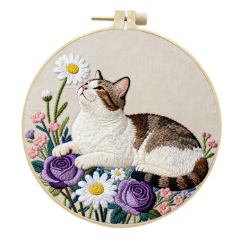 Комплект за бродиране върху плат — модерен стил, шарка цветя/трева/листа, кръстосано бродиране, друг тип бродиране, подходящ за дневна, спалня и кабинет