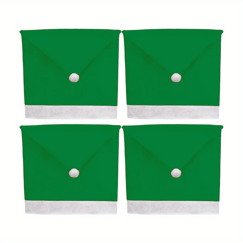 Krēsla pārvalki no neausta materiāla ar Ziemassvētku cepurēm, moderns minimalistisks stils, Jiaqi zīmols, Ziemassvētku dekoram restorānos un viesnīcās