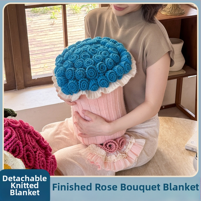 Μαξιλάρι και πετσέτα-κουβέρτα με αντίθεση ροζ ανθοδέσμη, μοτίβο κινουμένων σχεδίων, πολυεστέρας, τύπος πετσέτας-κουβέρτας, για όλες τις εποχές, μινιμαλιστικό στυλ