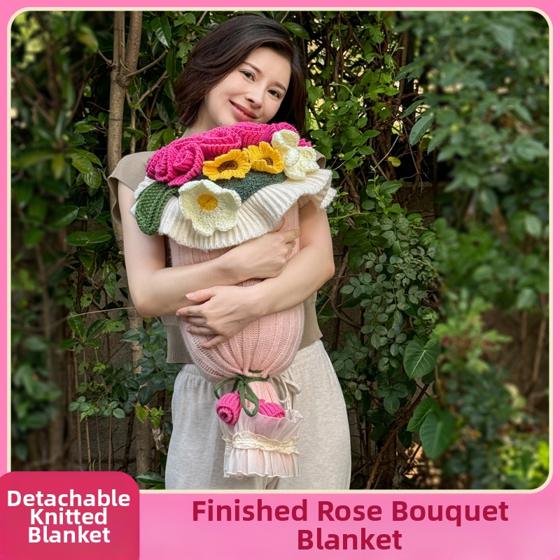 Μαξιλάρι και πετσέτα-κουβέρτα με αντίθεση ροζ ανθοδέσμη, μοτίβο κινουμένων σχεδίων, πολυεστέρας, τύπος πετσέτας-κουβέρτας, για όλες τις εποχές, μινιμαλιστικό στυλ