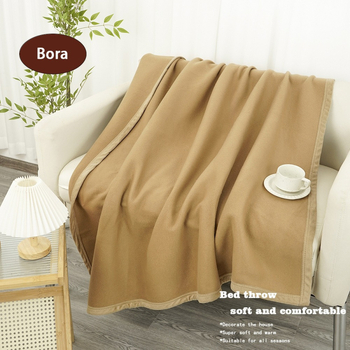 Προσαρμοζόμενη διπλής όψεως φλίς κουβέρτα για ξενοδοχεία και πλοία, μονόχρωμο σχέδιο, 520 g, 100% πολυεστέρας, άνοιξη–φθινόπωρο, δυνατότητα λογότυπου