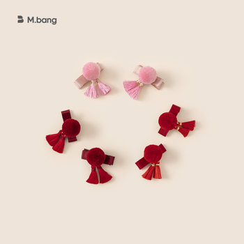 Детски метален клип за коса с пискюл, ръчно изработен, стил китайски, щипка за коса, зима 2024