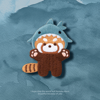 Poliesterio siuvinėta panda segė kepurėms, rankinėms ir drabužiams