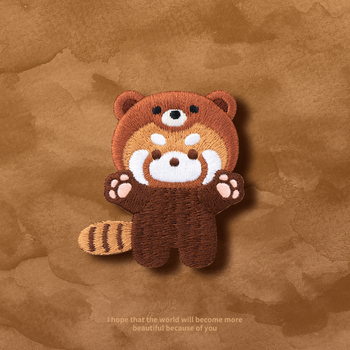 Poliesterio siuvinėta panda segė kepurėms, rankinėms ir drabužiams