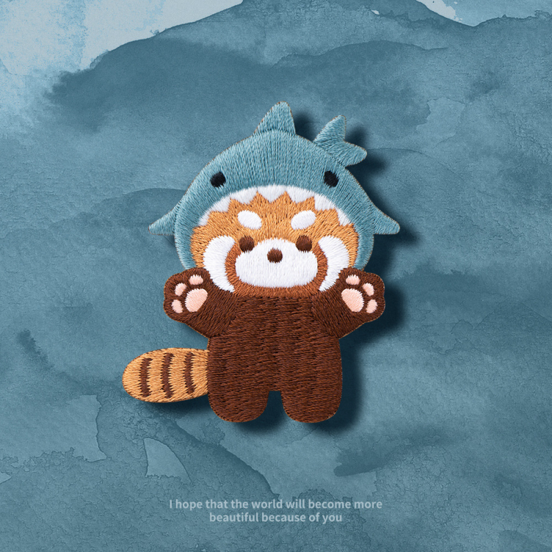 Poliesterio siuvinėta panda segė kepurėms, rankinėms ir drabužiams