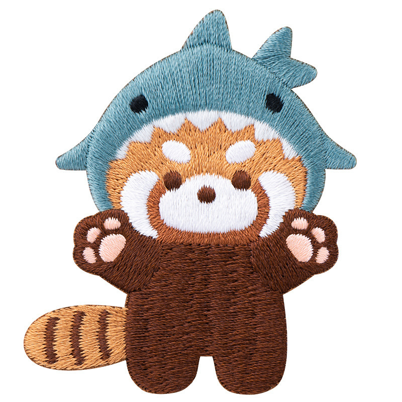 Poliesterio siuvinėta panda segė kepurėms, rankinėms ir drabužiams