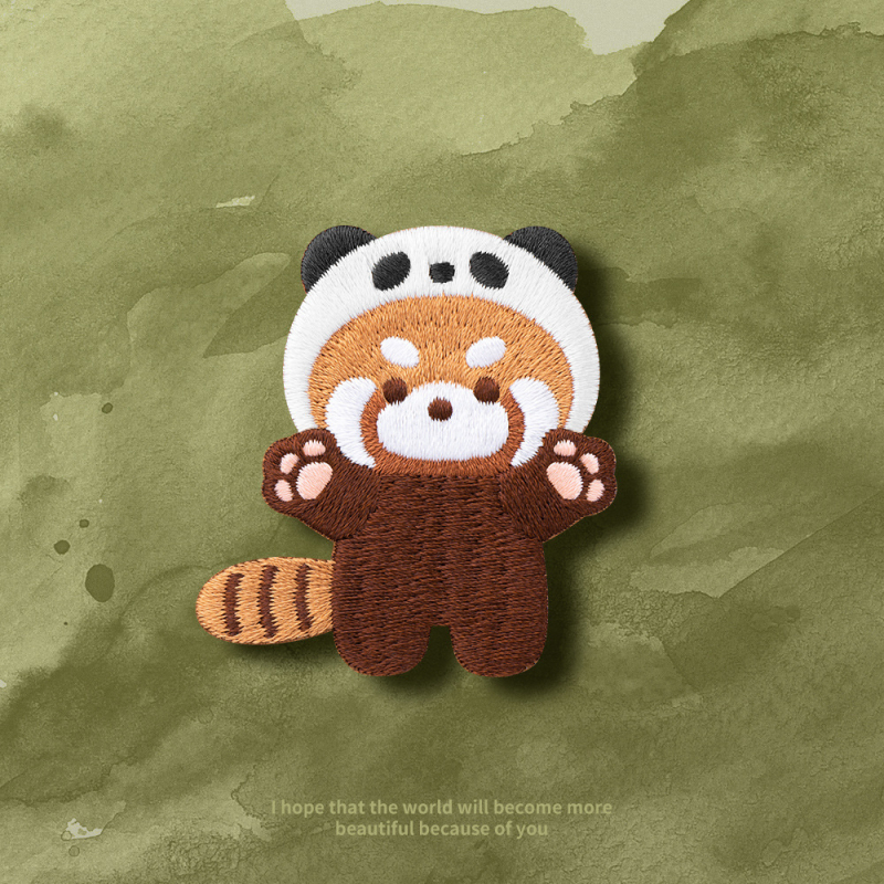 Poliesterio siuvinėta panda segė kepurėms, rankinėms ir drabužiams