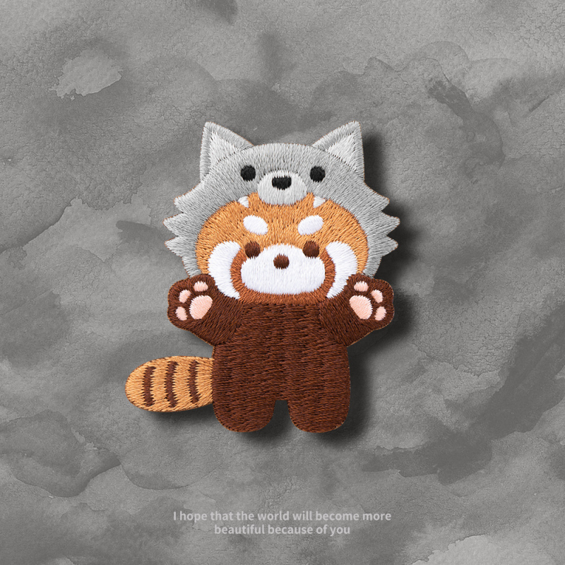 Poliesterio siuvinėta panda segė kepurėms, rankinėms ir drabužiams