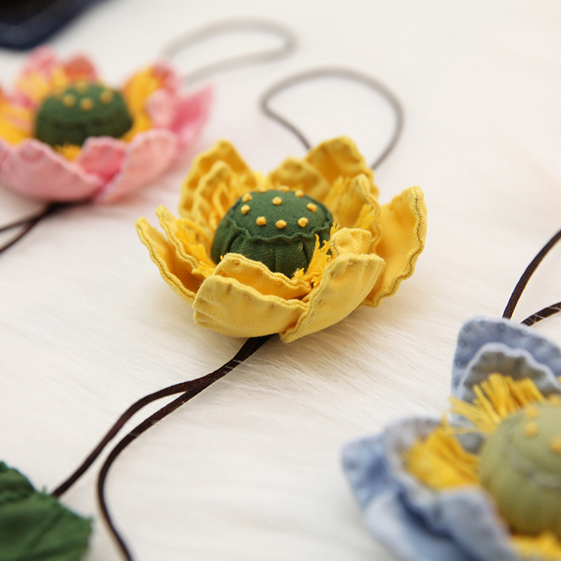 Комплект за кръстат бод: лотосова висулка, ръчна бродерия, стил Нов китайски стил, мотиви цветя/листа