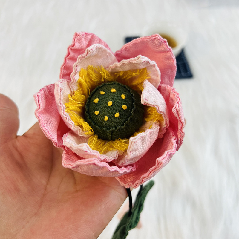 Комплект за кръстат бод: лотосова висулка, ръчна бродерия, стил Нов китайски стил, мотиви цветя/листа