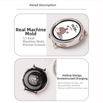 Защитен калъф за Huawei GT4/GT5 часовник, Диамантено кухо оформление, PC, 12g, съвместим с Huawei GT4/GT5