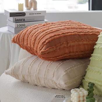 Διακοσμητικό μαξιλάρι, μονόχρωμο μοτίβο, εκτύπωση λογότυπου, σύγχρονο μινιμαλιστικό στυλ, για σαλόνι