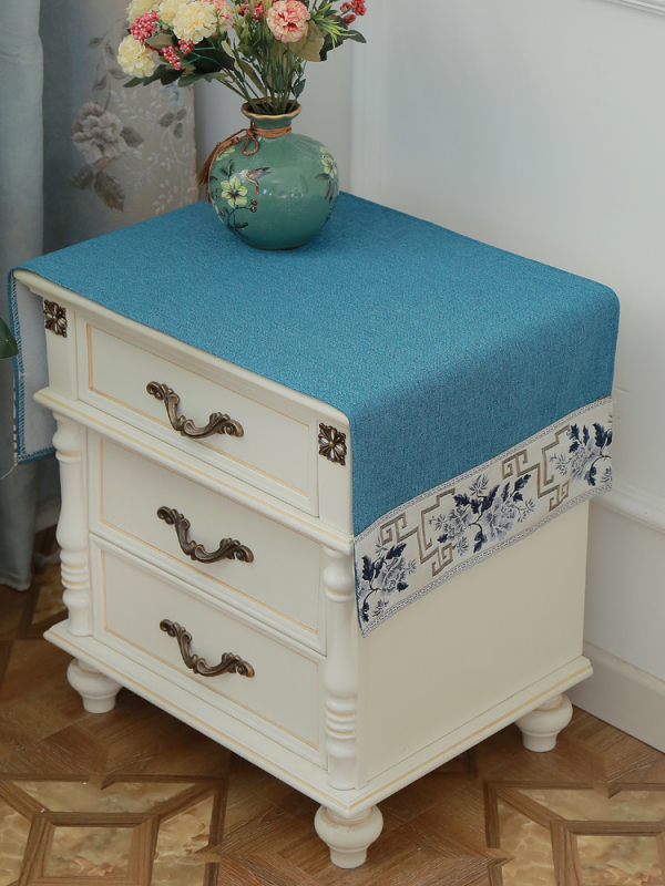 Калъф за прах на нощно шкафче – плат, нов китайски стил, за дневна