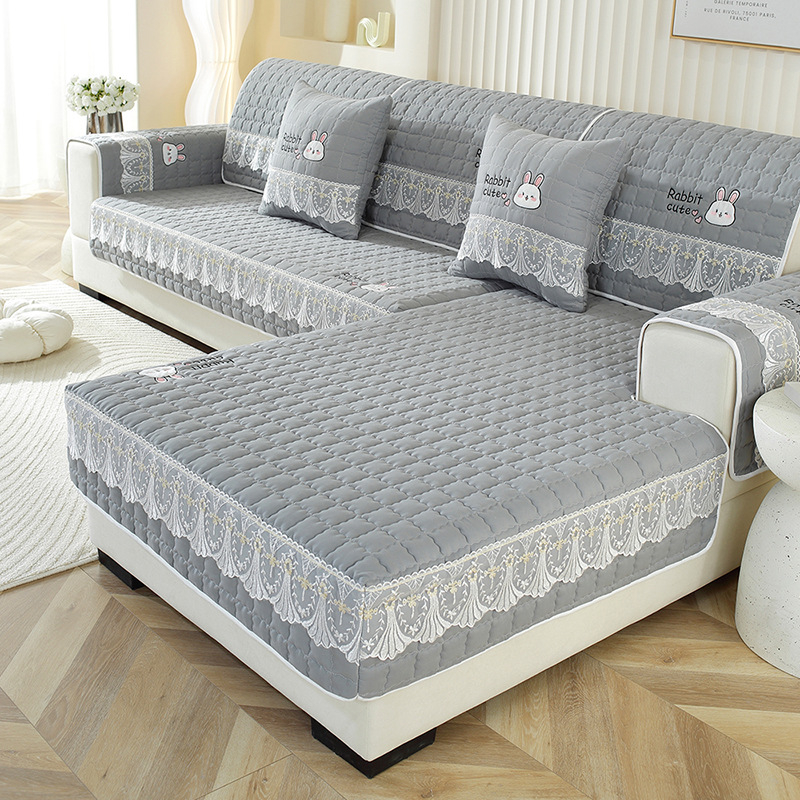 Izšivena poliester jastučnica za kauč s navlakom naslona, protuklizna, debela, univerzalna za modularne sofe, minimalistički modern stil, prilagodljivo