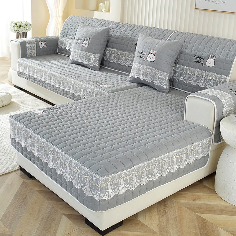 Izšivena poliester jastučnica za kauč s navlakom naslona, protuklizna, debela, univerzalna za modularne sofe, minimalistički modern stil, prilagodljivo